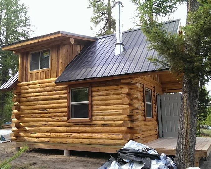 Cabin exterior with decking